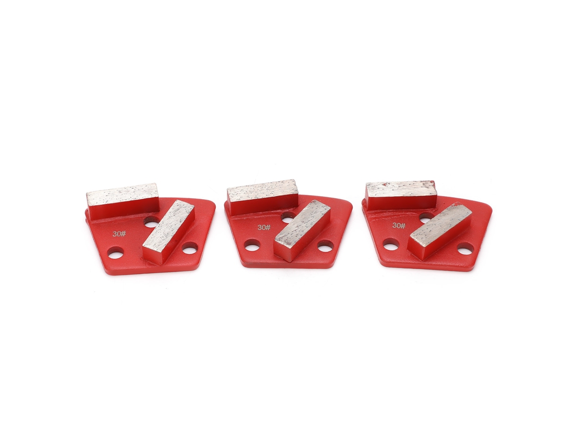 3pcs Zapatos De Esmerilado Diamante Trapezoidal Para Corte Agresivo De Concreto 2 Dientes Largos Rojo 30