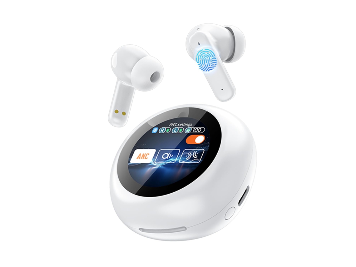 Auriculares inalámbricos LED Smart Touch con tejido HiFi resistente al agua, Bluetooth y cancelación de ruido blanco.