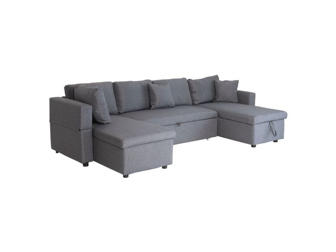 Sofá panorámico convertible SCOTT 4 plazas gris chiné