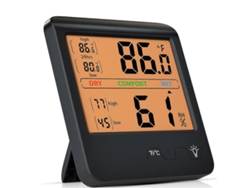 Higrómetro con pantalla retroiluminada, termómetro interno, medidor de temperatura y humedad, e indicador de humedad. Nostalgia88