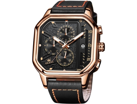 VEANXIN Reloj de acero inoxidable resistente al agua con cronógrafo de buceo profesional de silicona para hombre con fecha(Rosa)