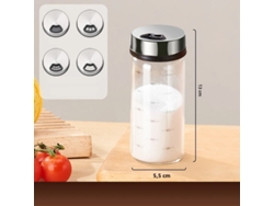 Botella Para Condimentos De Vidrio De Borosilicato Alto (200 Ml), Transparente, Con Tapa Giratoria.