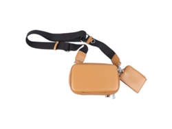 Bolso De Hombro Para Mujer De Piel Sintética Con Pequeño Neceser Para Uso Diario, Color Caqui, Rectangular.