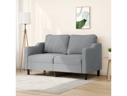 Sofá De 2 Plazas De Tela Gris Claro 140 Cm