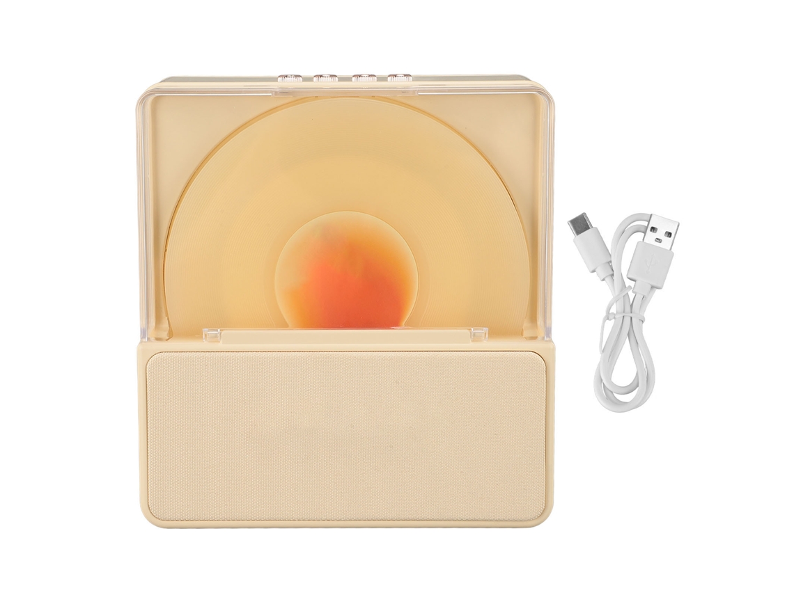 Altavoz Bluetooth Retro Con Luz Nocturna, Estéreo, 2000 Mah, Inalámbrico, De Escritorio, Amarillo.