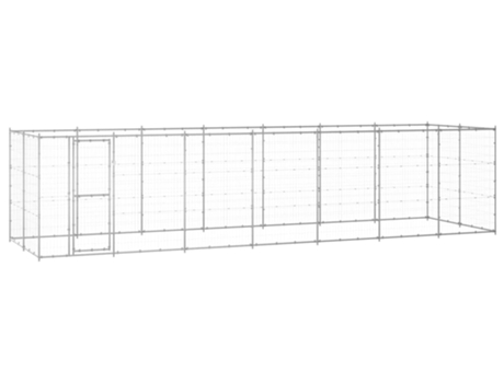 vidaXL Perrera de exterior de acero galvanizado 16,94 m²