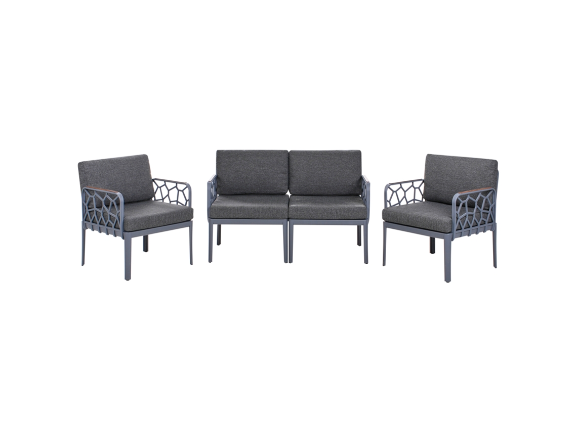 Conjunto de exterior convertible Beliani Eriche en polipropileno gris 135x64x85