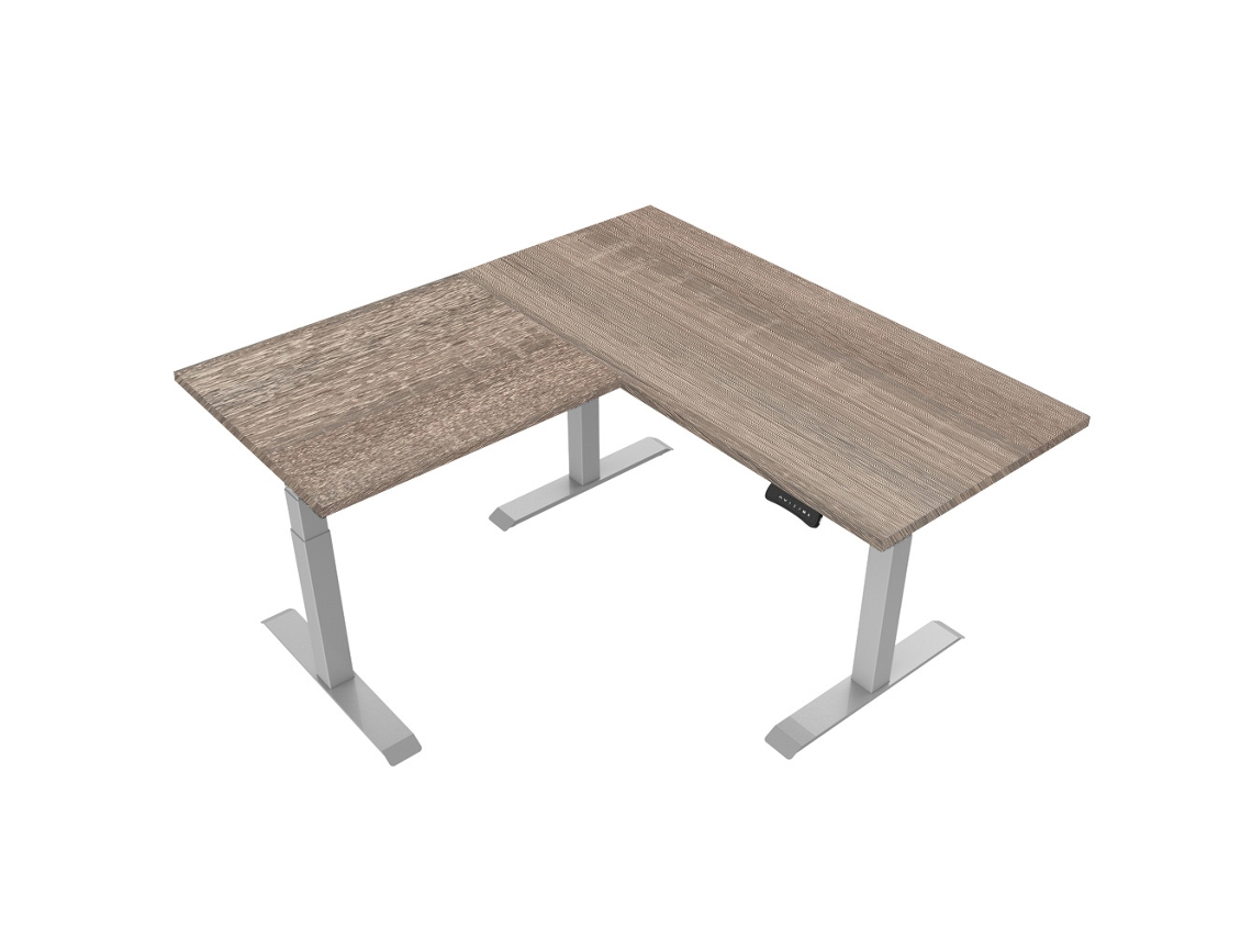 Mesas Elevadoras EUROSEATS electricamente carvalho robson - estrutura de canto sit-stand cinza