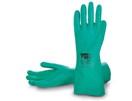Guante nitrilo flocado verde 9009f talla 8-10 t/guante talla m-8