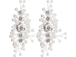 Clips De Sapato Decorativos Em Liga Metálica Branca Com Contas Em Formato De Flor, Acessórios Elegantes E Removíveis.