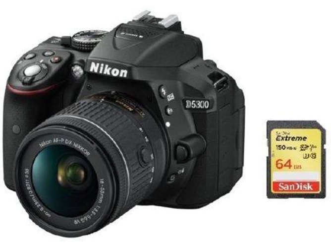 Kit Cámara Réflex NIKON D5300 KIT AF-P 18-55MM F3.5-5.6G VR + 64GB SD