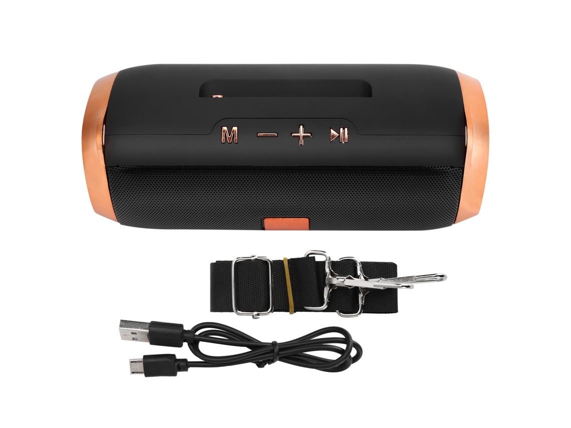 Altavoz Bluetooth Para Exteriores Et801, Subwoofer Portátil Con Radio Y Tarjeta De Memoria, Negro.