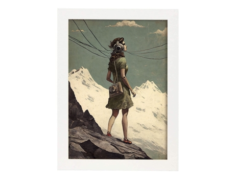 NACNIC Poster Auriculares En Estilo Surrealismo Cinematográfico Ilustraciones Y Grabados De Historieta Abstracta Y Artística A4 Marcos Blancos