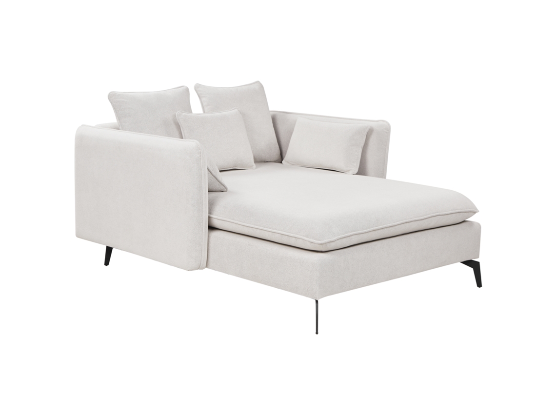 Chaise longue BELIANI Charmes de Poliéster Beige 124x159x72