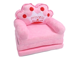 Silla Infantil Princesa Rosa, Plegable, Sofá Cama 3 En 1 Para Bebé Niña, Para Leer, Jugar Y Dormir.