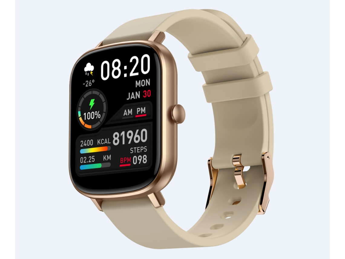 Smart Watch p55 Monitor de salud de llamadas Bluetooth, dorado GODTVAGT