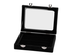 Caja de almacenamiento de anillos de joyería negra