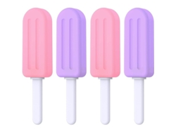 Chicles Para Alineadores Invisalign, 4 Barras De Chicle De Silicona Con Forma De Paleta Y Mango, Para Alineadores O Brackets Metálicos, 2 Morados Y 2 Rosas.
