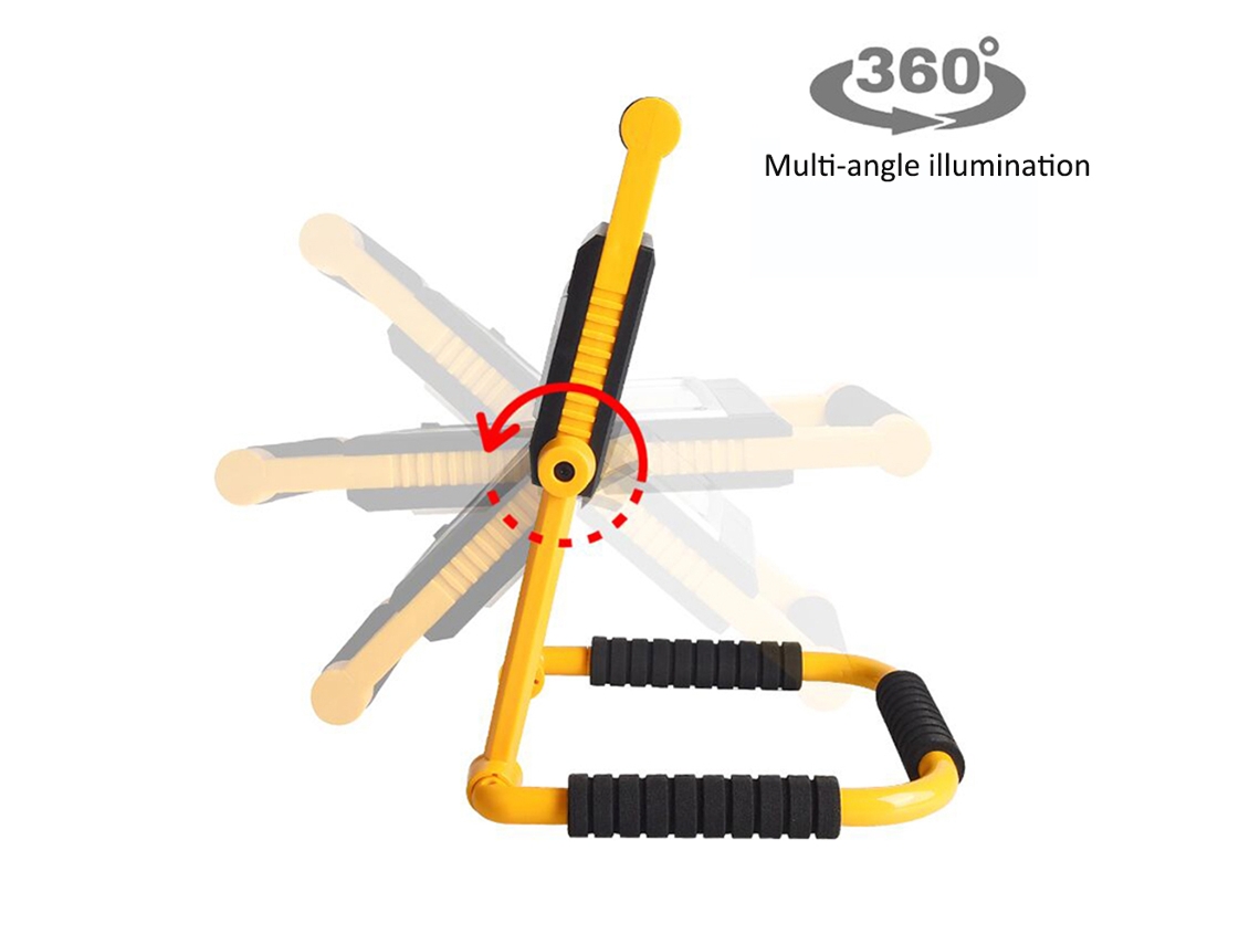 Lámpara De Trabajo Led Recargable Por Usb De 20 W Y 1500 Lúmenes Con Rotación De 360° Para Camping, Reparaciones Y Uso De Emergencia.