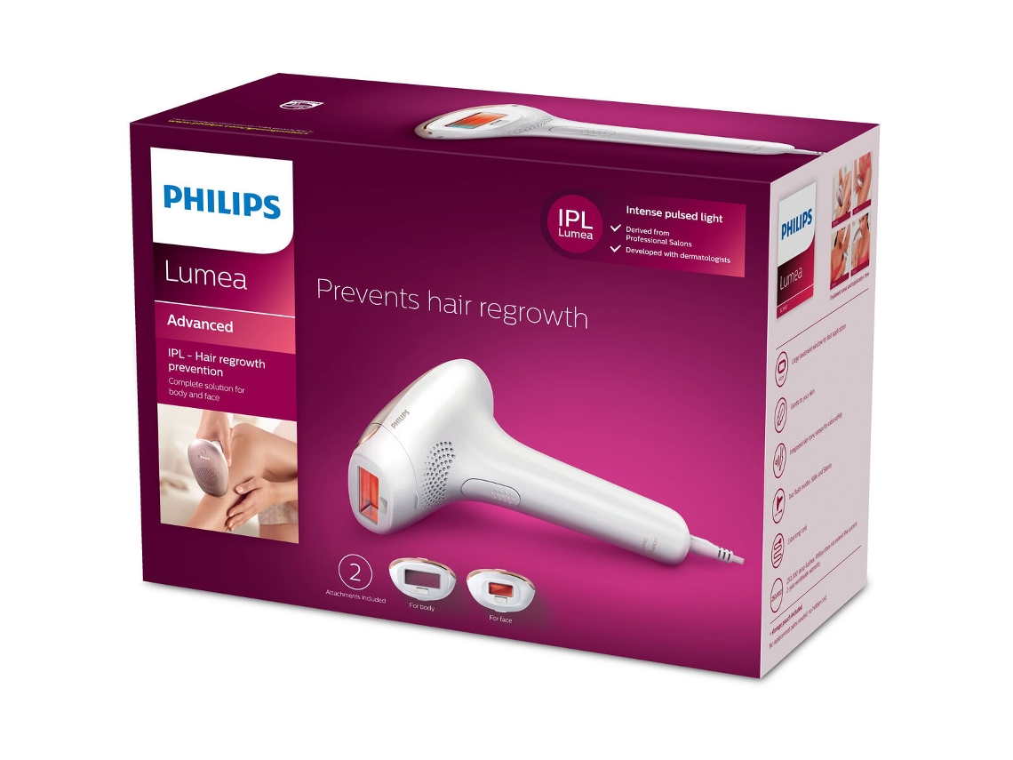 Depiladora Eléctrica de Luz Pulsada PHILIPS Lumea Advanced SC1997/00 (Blanco - Oro - Blanco/Dorado)