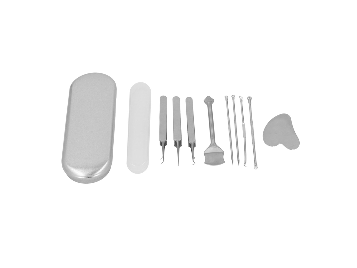Kit de herramientas de acero inoxidable KKML para eliminar puntos negros y espinillas con extractor y raspador.