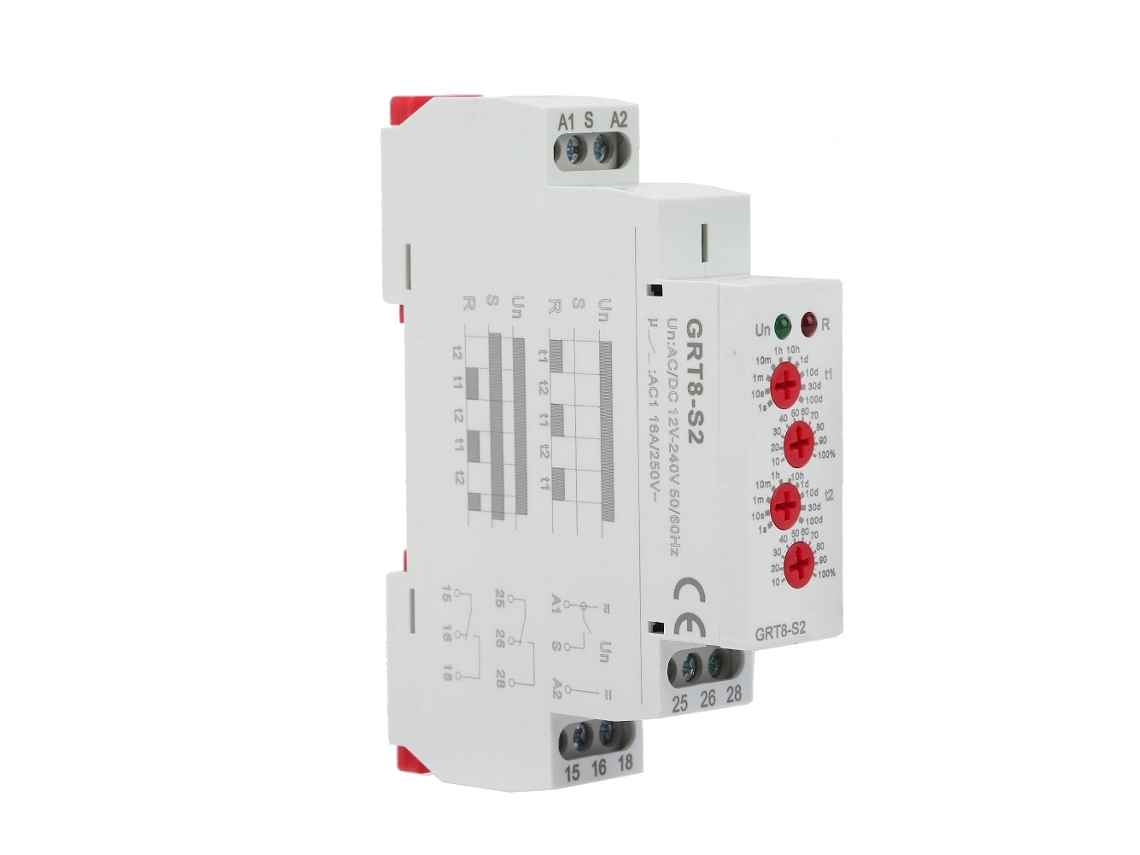 Relé Temporizador De Ciclo Asimétrico Mini Grt8-s2, Ciclo Repetido De Encendido/apagado, Ca/cc 12-240 V