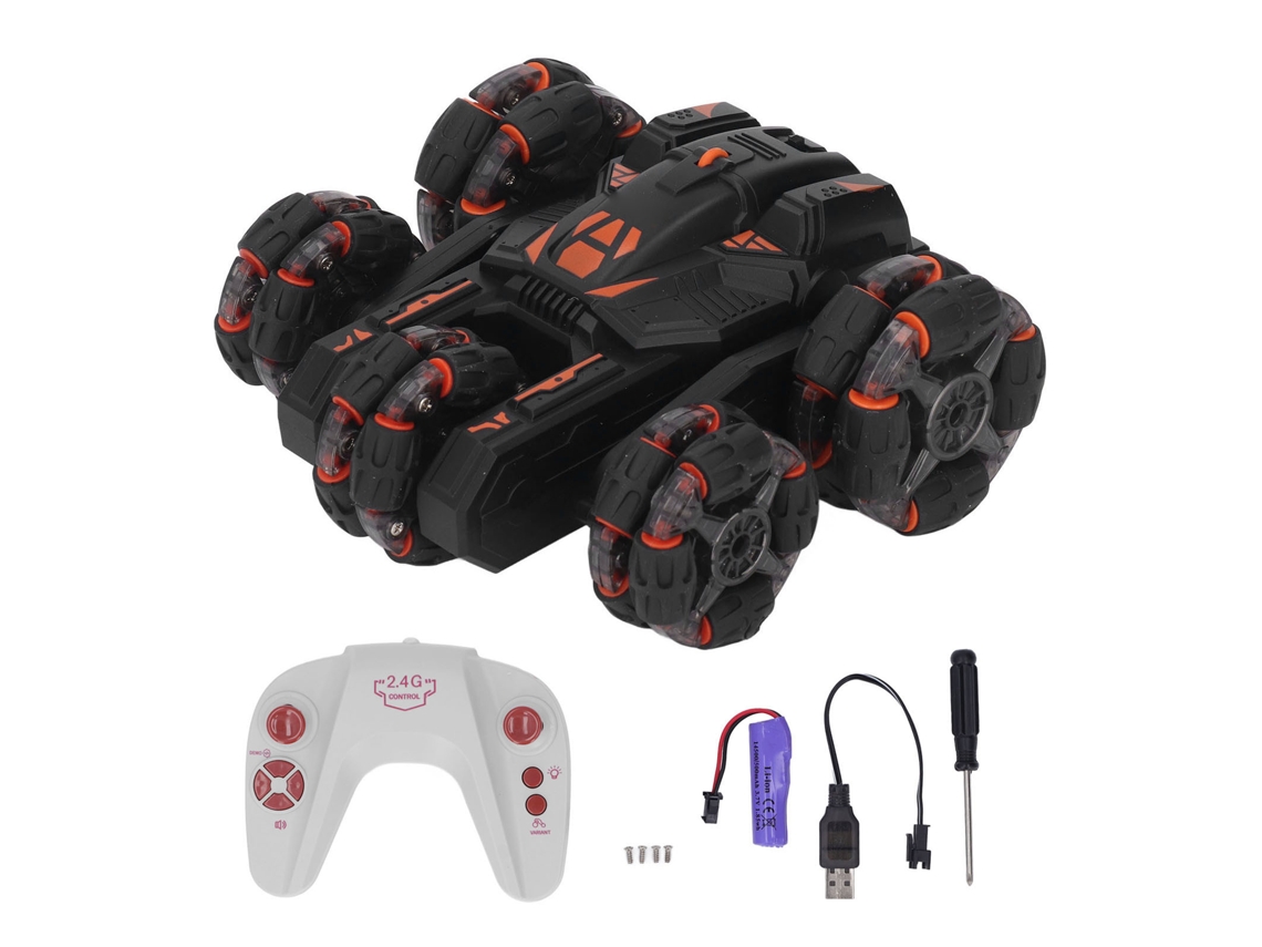 2026-coche De Control Remoto Para Niños 5 Ruedas Stunt 2.4 Ghz Rotación 360° Con Luces Juguete Para Niños Mayores De 8 Años Negro