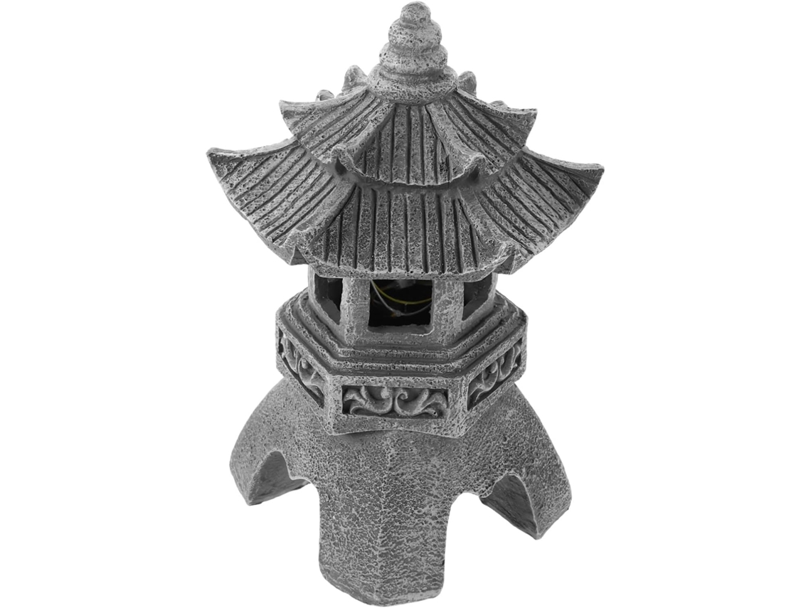 Farol Solar Decorativo De Resina Con Forma De Pagoda Para Jardín Zen Asiático, Lámpara Japonesa Inalámbrica