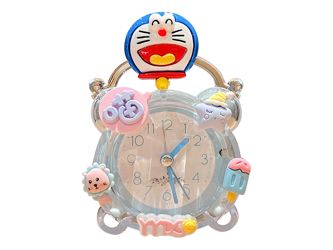 Reloj despertador infantil con diseño de gato azul encantador y de dibujos animados para niños Dormitorio infantil