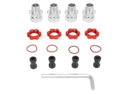 Mali adaptador de Hexagonos de Roda 12mm para 17mm em Liga de Alumínio para Carros Rc 1/10 Traxxas Slash Rustler Stampede Vermelho 4pcs