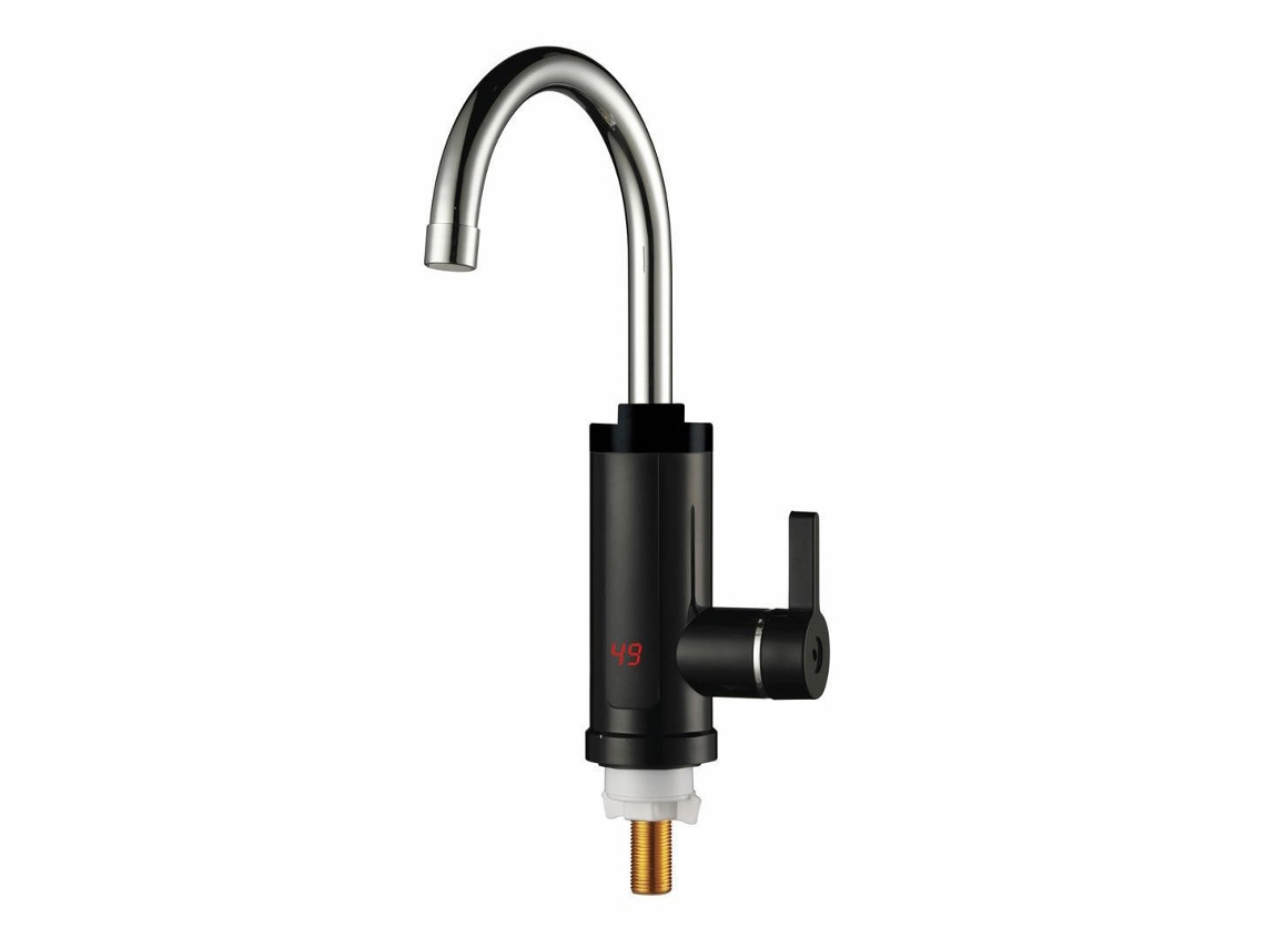 Grifo de cocina Chrui, eléctrico e instantáneo, con pantalla LED (negro)