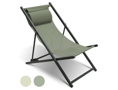 Tumbona Plegable con Reposacabezas NICEEY - Silla de Playa Plegable - 3 Posiciones - Verde
