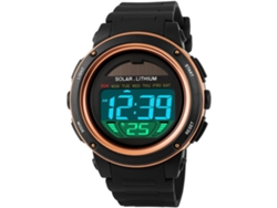 Reloj deportivo multifunción con alarma, cronómetro, Digital, Led, cuarzo, energía Solar, negro