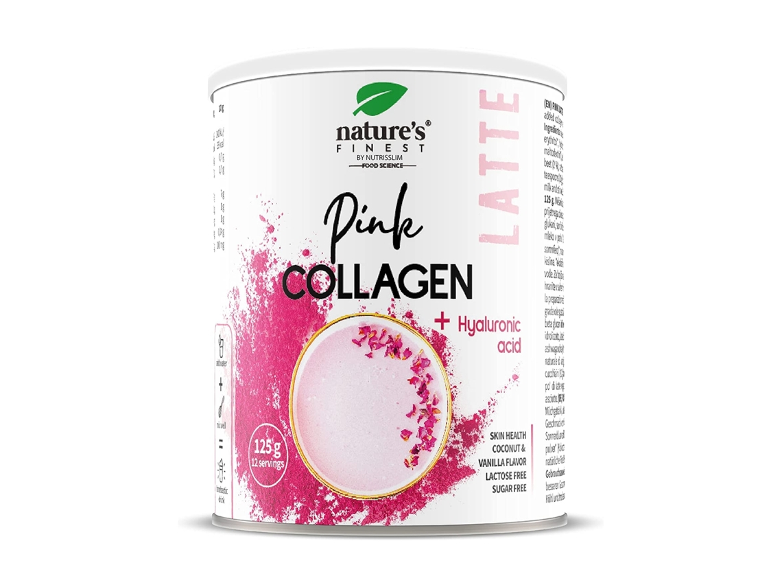 Nature's Finest - Bebida de colágeno com leite rosa em pó de colágeno rosa 125 g de pó (Baunilha - Coco)