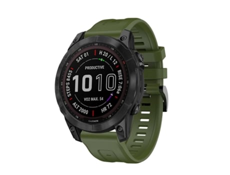 Correa de Silicona flexible con hebilla para Garmin Fenix 7/Fenix 6 Pro/5/Amazfit Falcon - verde intenso