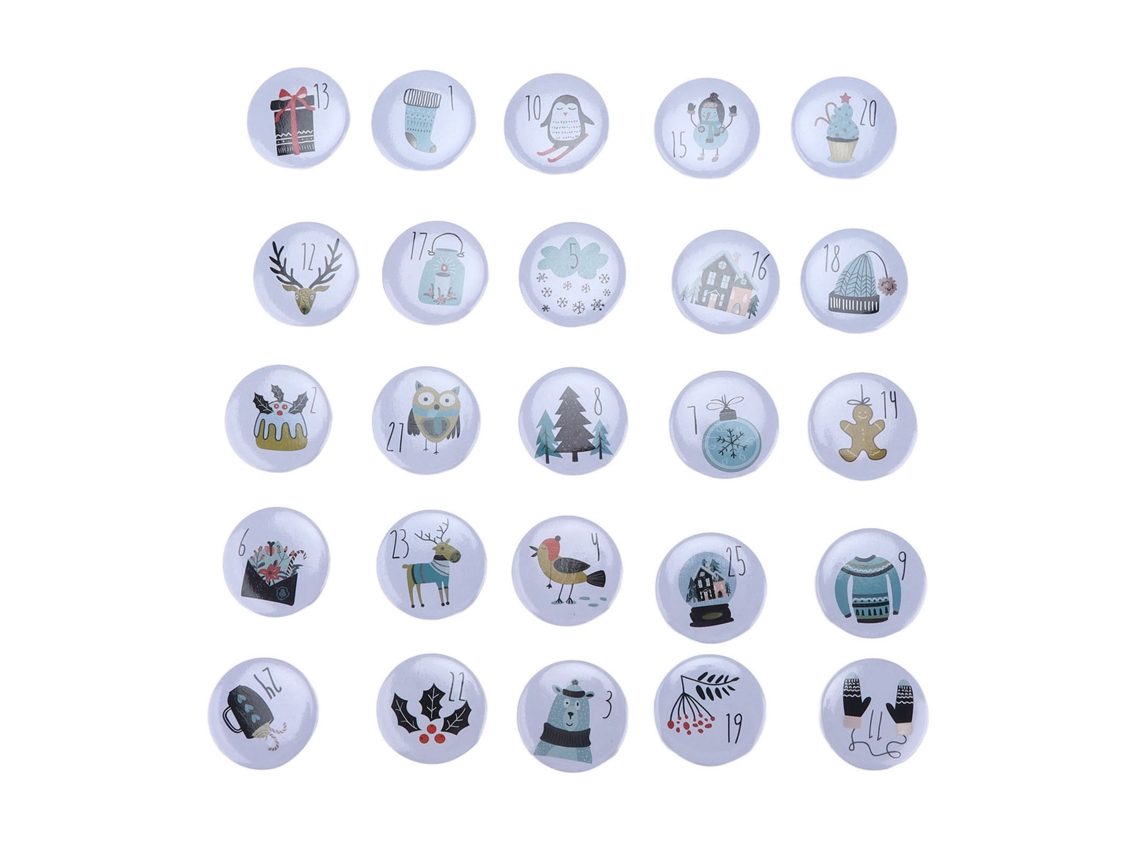 Pin De Botón De Número De La Suerte Con Diseño Único Broche De Calendario De Adviento Animales 25pcs