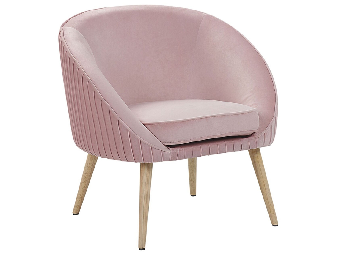 Sillón BELIANI Tromso de Terciopelo Rosa 73x54x73