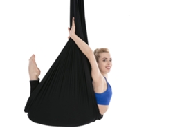 Hamaca de yoga aérea, 100 % poliéster, 5,5 x 3 metros, capacidad de 300 kg, color negro (fabricante original)