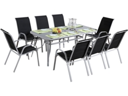 Conjunto de Jardín HABITAT ET JARDIN Phoenix (Negro, Blanco - Acero, Vidrio - 180x90x72 cm)