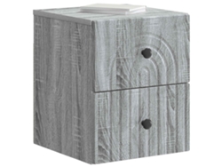 Maison Exclusive - Mesita De Noche De Pared 2 Pcs Gris Sonoma 33 X 34,5 X 40 Cm