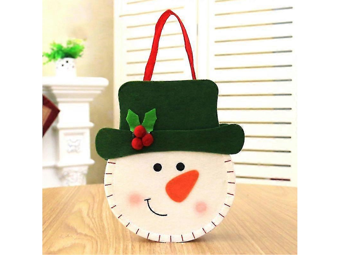 Bolsa navideña con Papá Noel, muñeco de nieve y reno, bolsa de dulces, bolsa de regalo navideña Hengjian