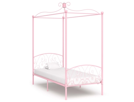 MAISON EXCLUSIVE Estructura de cama con dosel 100X200 cm metal rosa