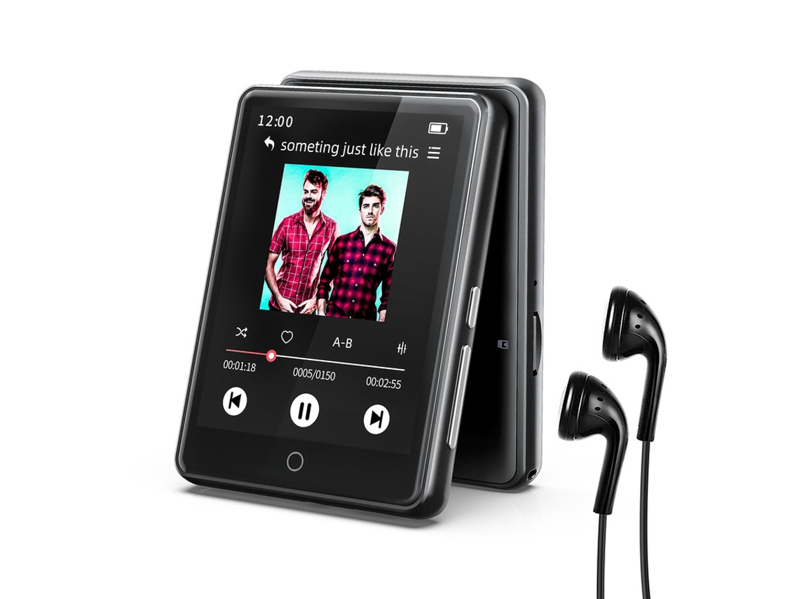 MP3 YIZHOOD M7 8G)Bluetooth 2.8 pulgadas Altavoz incorporado de metal Pantalla táctil completo HIFI Walkman con FM / E-book / Podómetro negro
