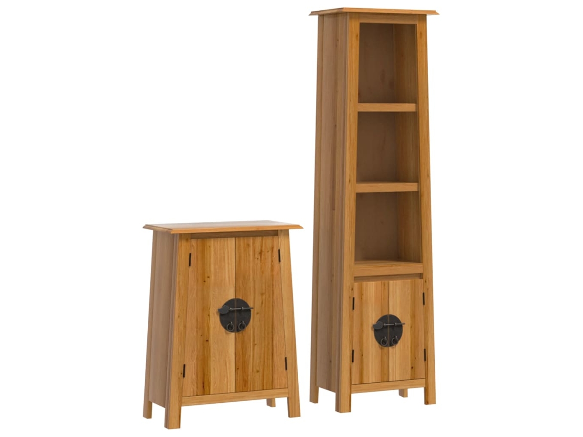 Conjunto de 2 Muebles de Baño en Madera Maciza de Pino EXCLUSIVO MAISON
