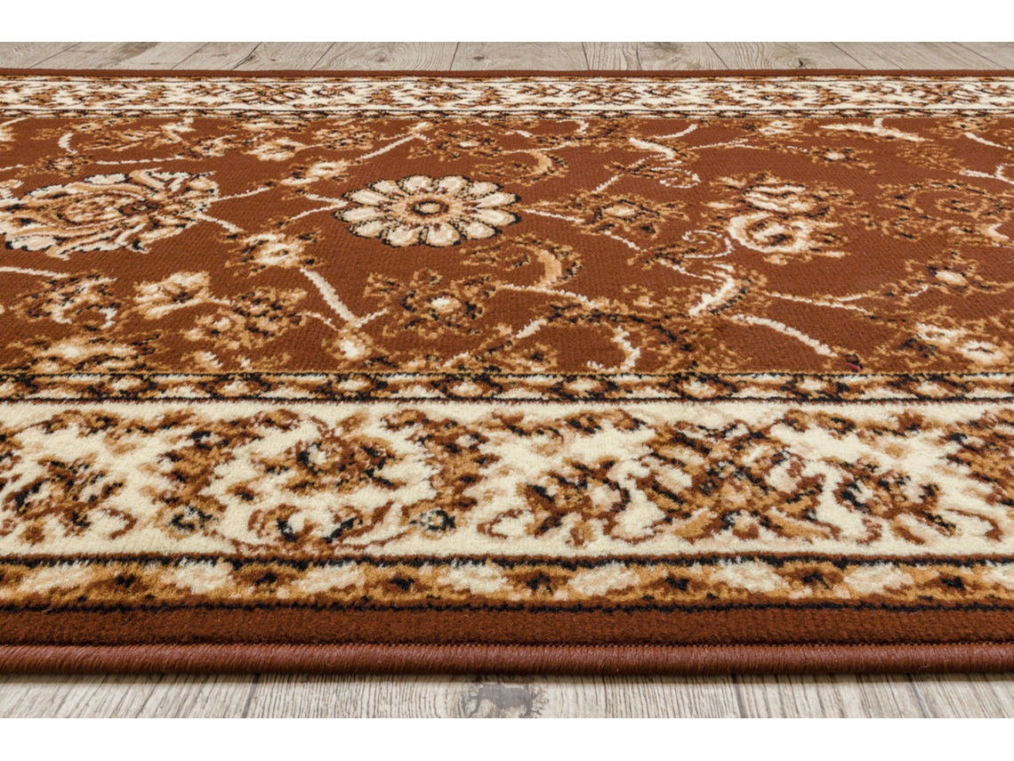 Alfombra de Pasillo Bcf Morad Klasyk Clásico Marrón 120 cm