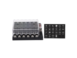 Panel De Fusibles Blade Atc Ato Impermeable Con Bus Negativo Para Coche Rv Camión 12‑36vdc 12 Vías