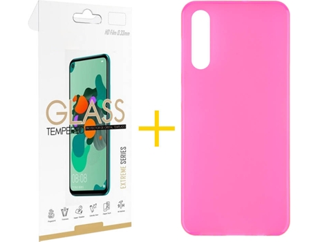 Carcasa + Protector de Pantalla Samsung A70 SKYHE Rosa