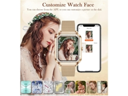 Reloj inteligente con Bluetooth para mujer, pantalla táctil HD de 1,6 pulgadas, monitor de ritmo cardíaco y sueño, compatible con llamadas y llamadas. Bestvite