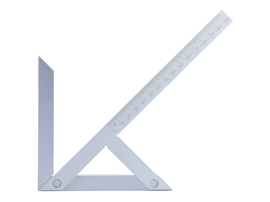 Medidor De Ângulo Central De Aço 4-90mm Régua Ângulo Portátil Centering Square Gauge 150*130mm