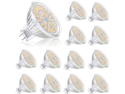 Bombillas Led Mr16 De 12 V Y 5 W — Blanco Cálido 2800 K — Bombilla Direccional — Ángulo De Haz De 120° — Paquete De 12